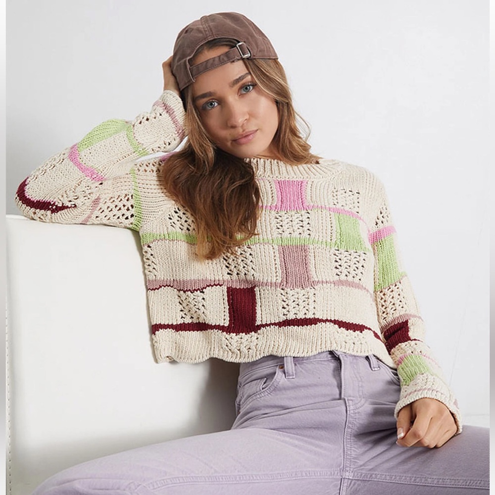 new w/out tags pacsun mixed messages checker sweater